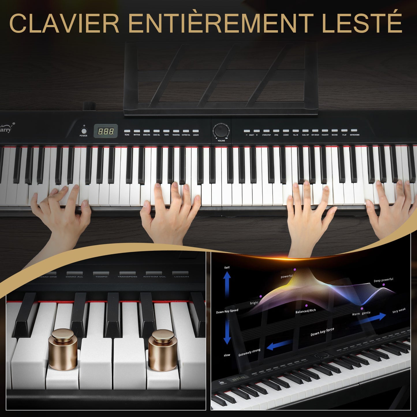 Piano clavier 88 touches