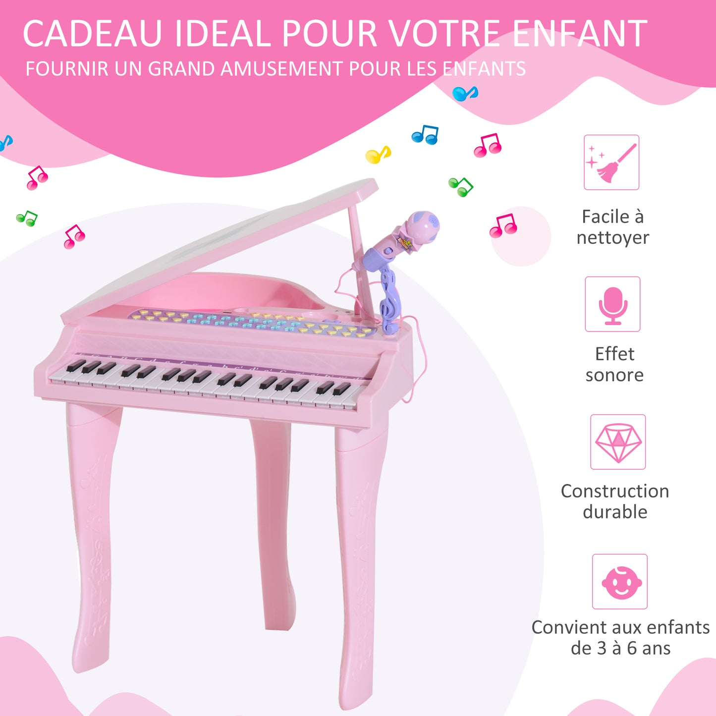 Piano 37 touches clavier enfant