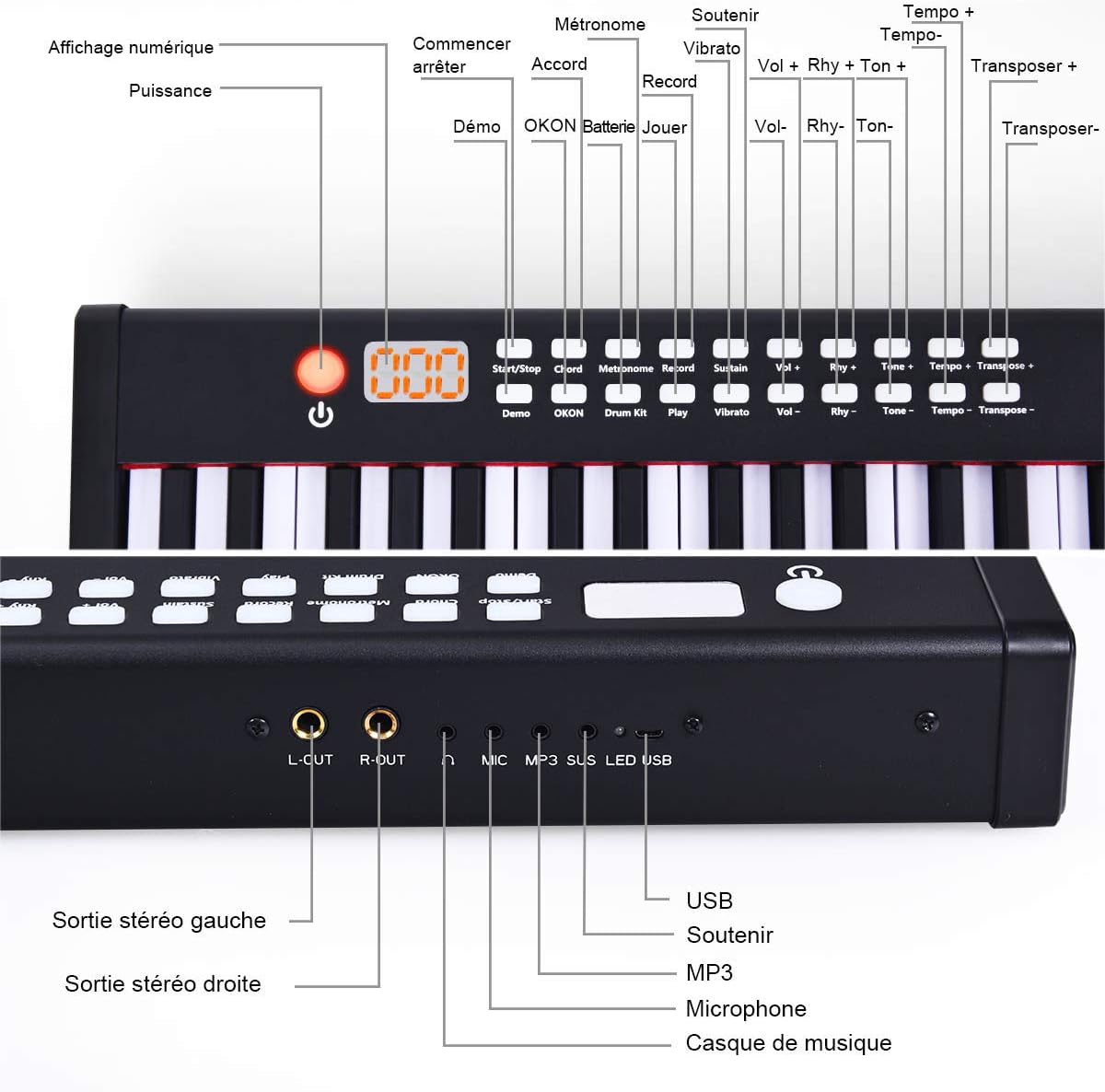 Piano électronique piano numérique 88 touches