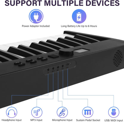 Piano électrique pliant clavier 88 touches