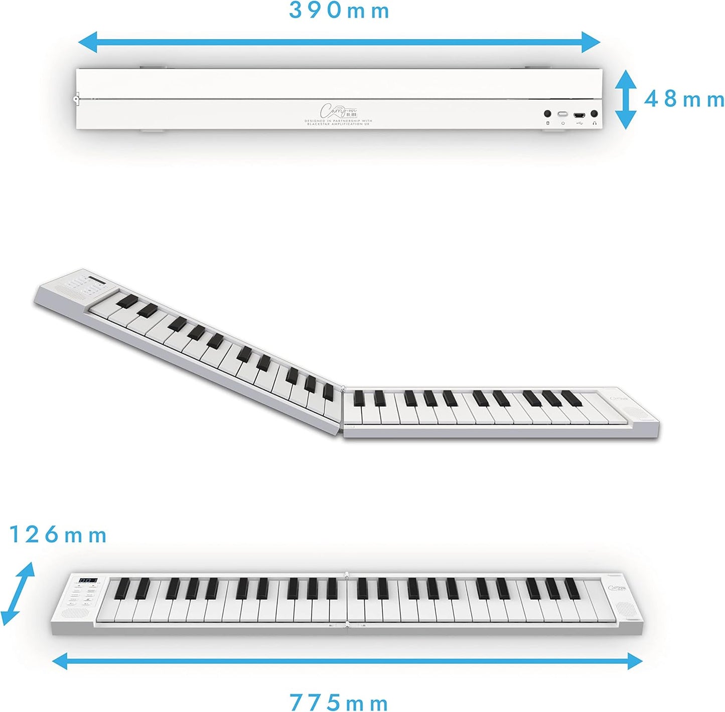 Piano 49 touches blanc pliable