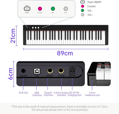 Piano numérique 61 touches avec stands lumineuses