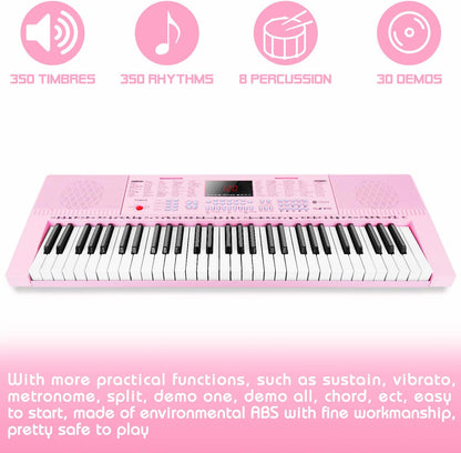 Piano clavier rose arrangeur 61 touches