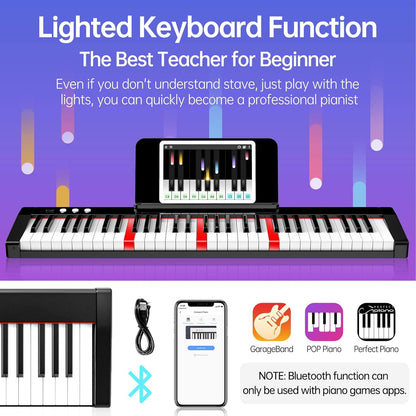 Piano numérique 61 touches avec stands lumineuses