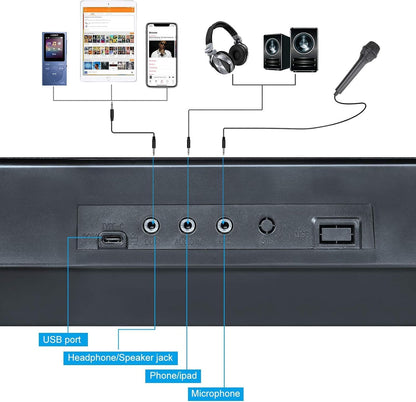Piano numérique électronique avec microphone 61 touches