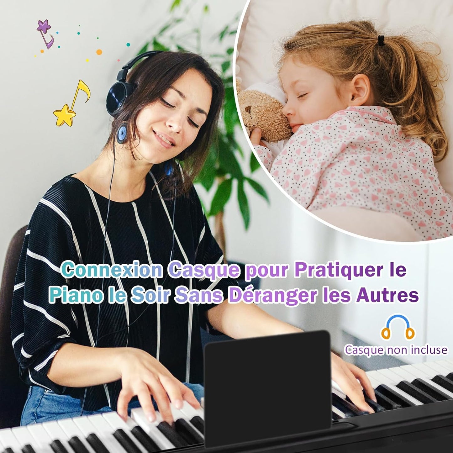 Piano Numérique Pliable avec 88 Touches