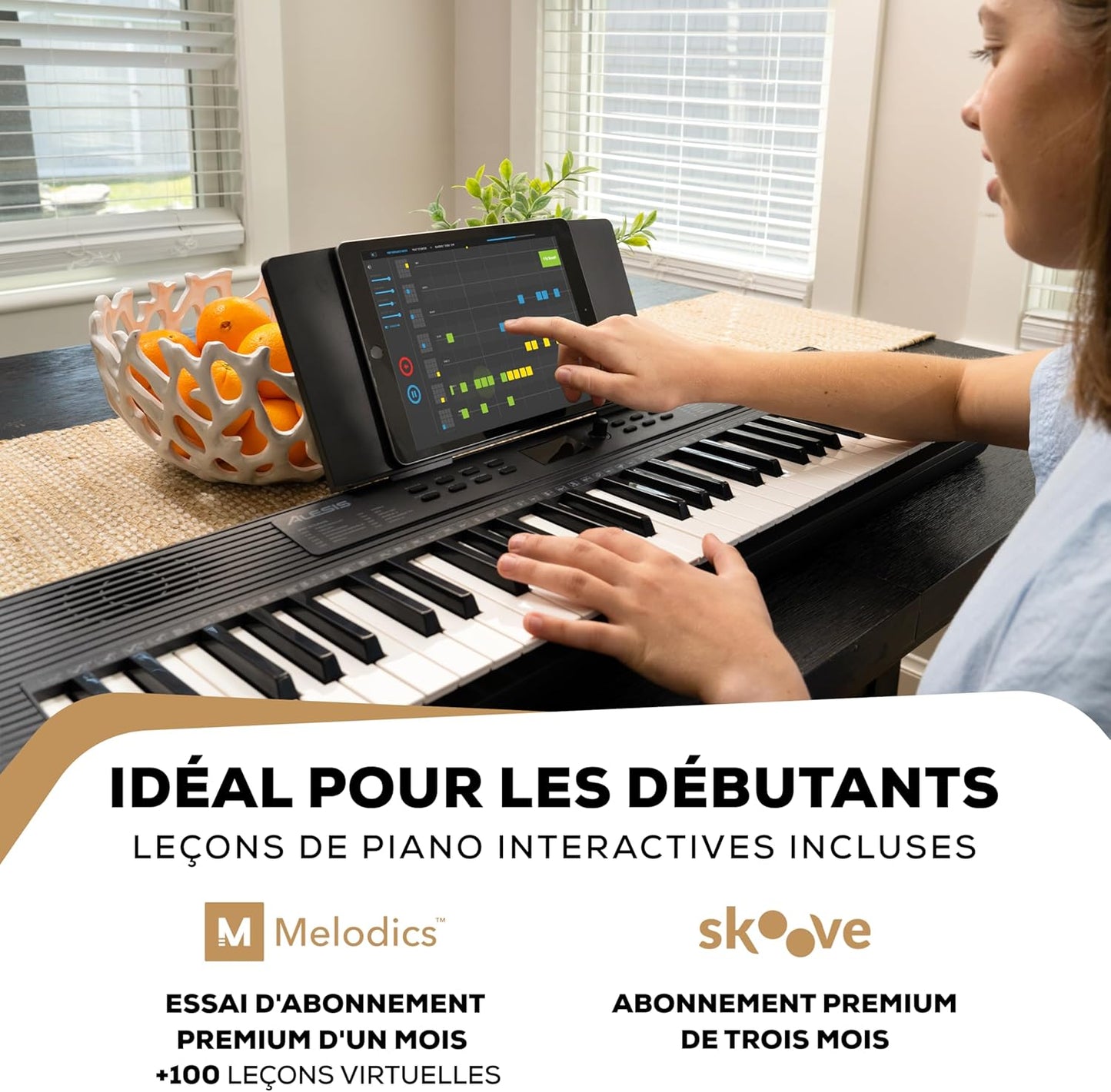 Piano 61 touches pour débutant avec haut-parleur