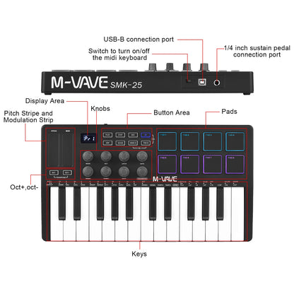 Piano portable 25 touches