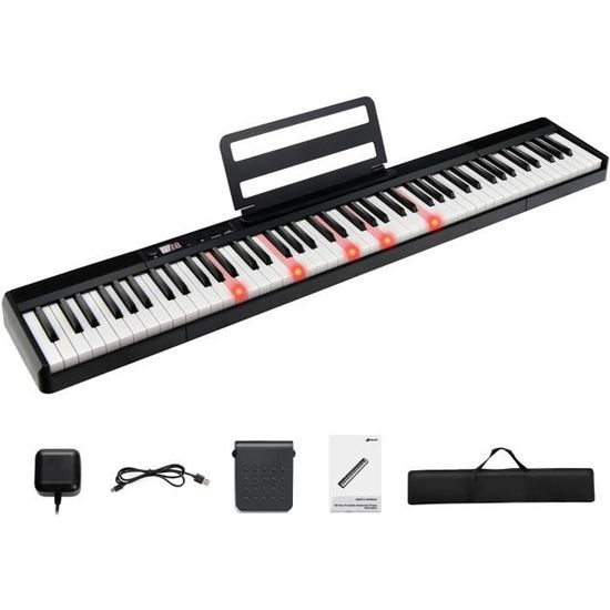 Piano portable 88 touches dynamique noir